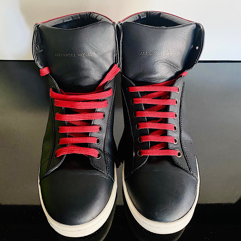 Alexander Mcqueen Leather High-Top Sneakers W/Box